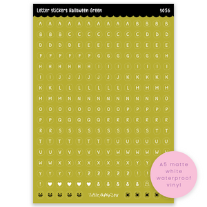 Pre-Order: A5 Green Halloween Letters Sticker Sheet (S056)
