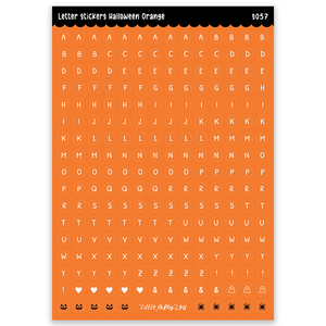 Pre-Order: A5 Orange Halloween Letters Sticker Sheet (S057)
