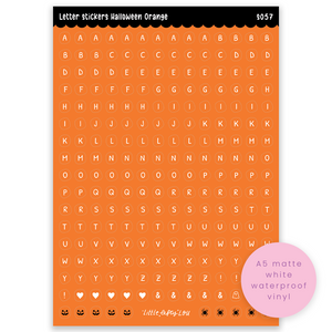 Pre-Order: A5 Orange Halloween Letters Sticker Sheet (S057)