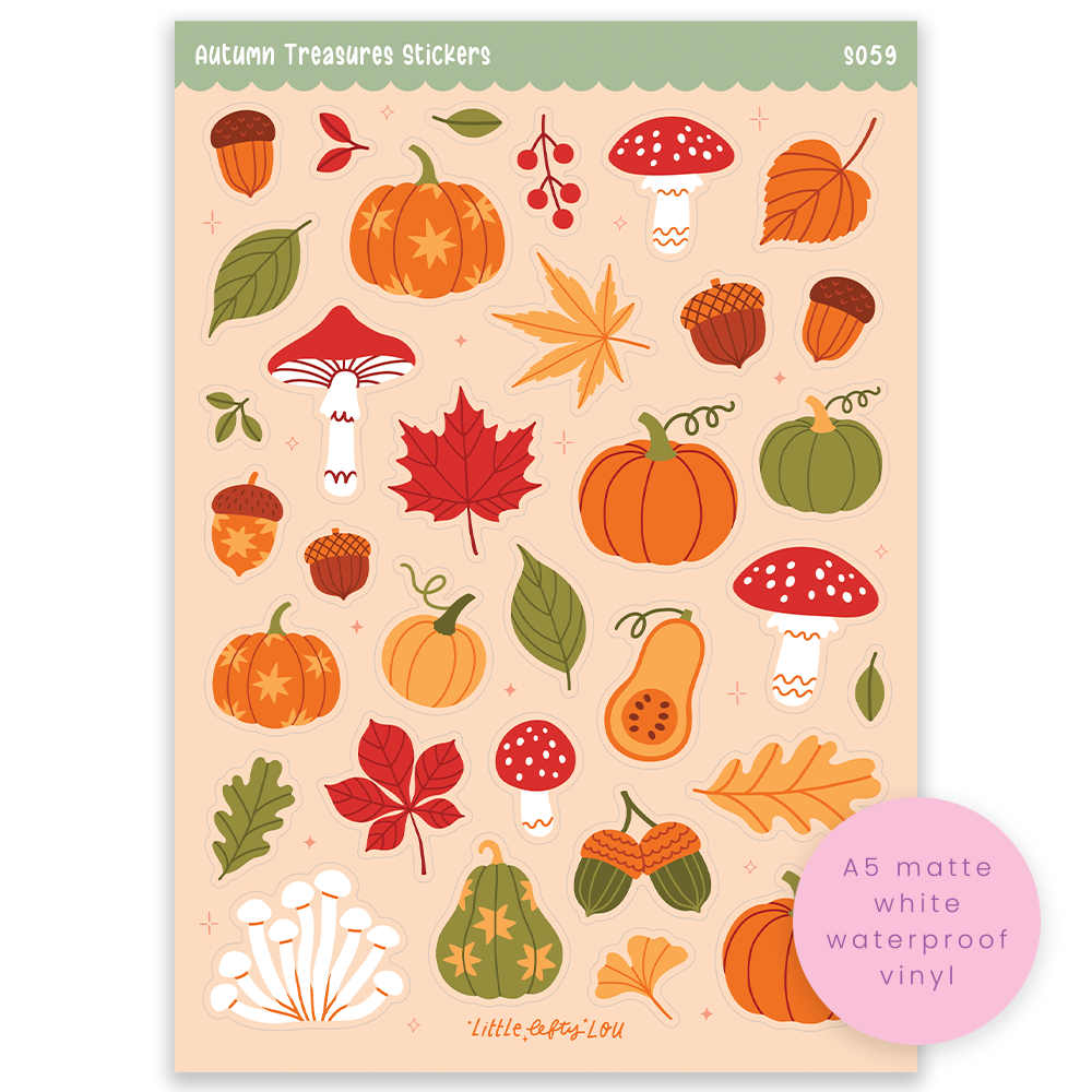 Pre-Order: A5 Autumn Treasures Sticker Sheet (S059)