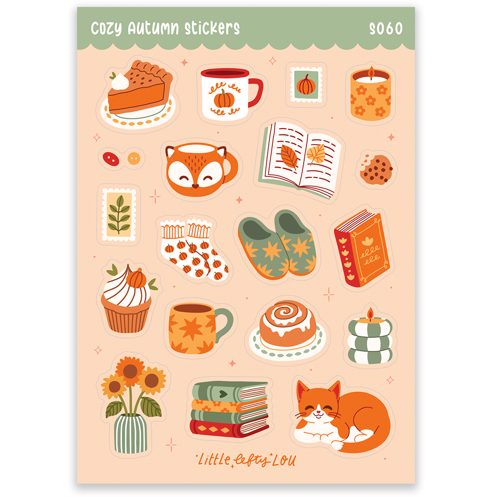 Pre-Order: A6 Cozy Autumn Sticker Sheet (S060)