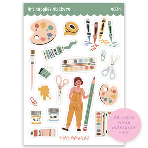 A6 Art Supplies Sticker Sheet (S031)