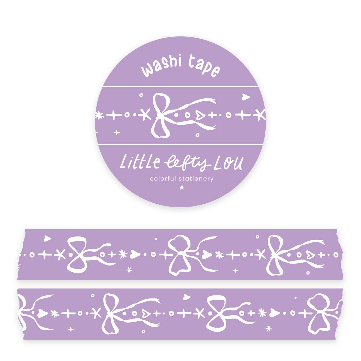 Bows Border Purple Washi Tape - Little Lefty Lou