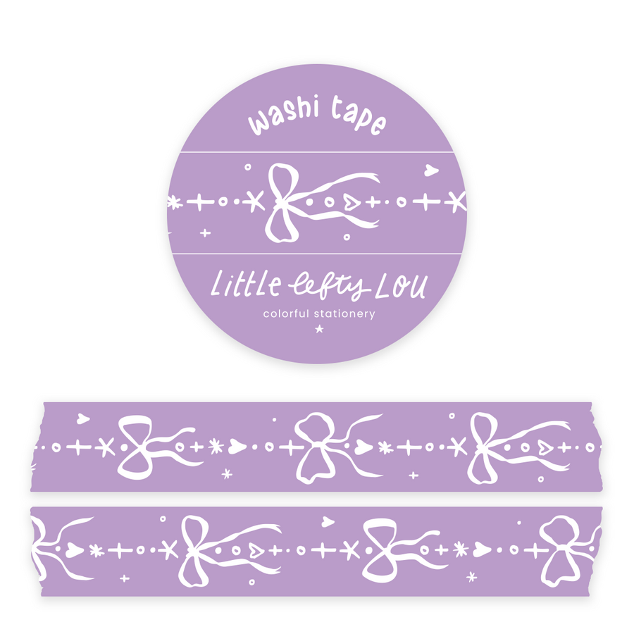 Bows Border Purple Washi Tape - Little Lefty Lou