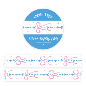 Bows Border Blue & Pink Washi Tape - Little Lefty Lou