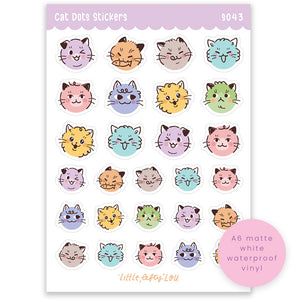 A6 Cat Dots Sticker Sheet (S043)