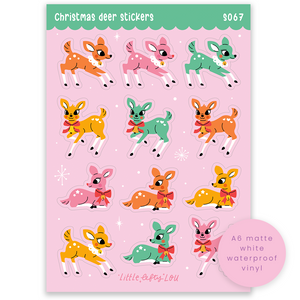 A6 Christmas Deers Sticker Sheet (S067)