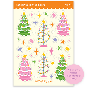 A6 Christmas Tree Sticker Sheet (S070)