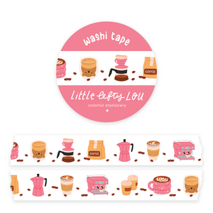 Coffee Time Pink Washi Tape