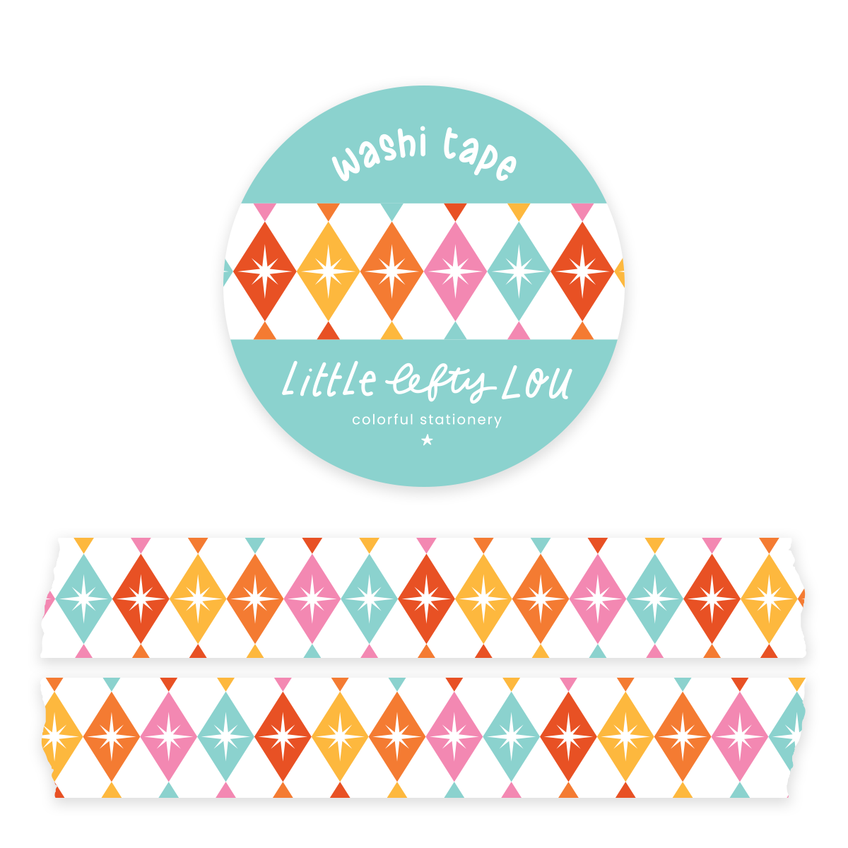 Colorful Starburst Harlequin Washi Tape