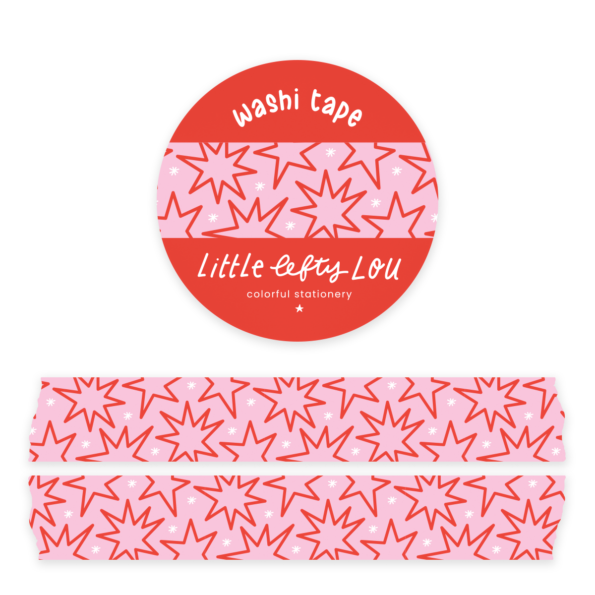 Doodle Stars Pink Washi Tape