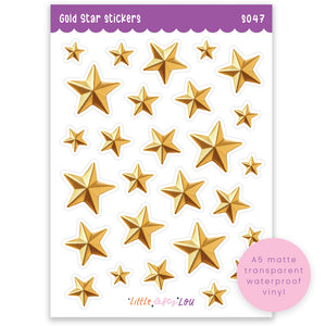 A6 Gold Star Sticker Sheet (S047)