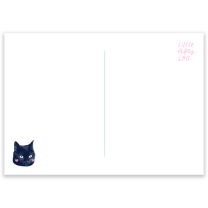 Halftone Black Cat Postcard