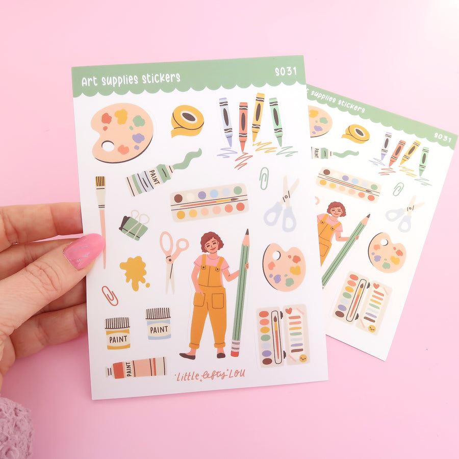 Art Supplies Stickers (S031) - Little Lefty Lou