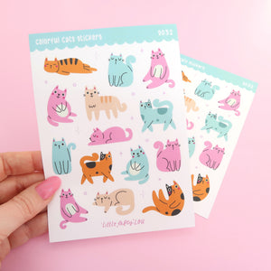 Colorful Cats Stickers (S032) - Little Lefty Lou