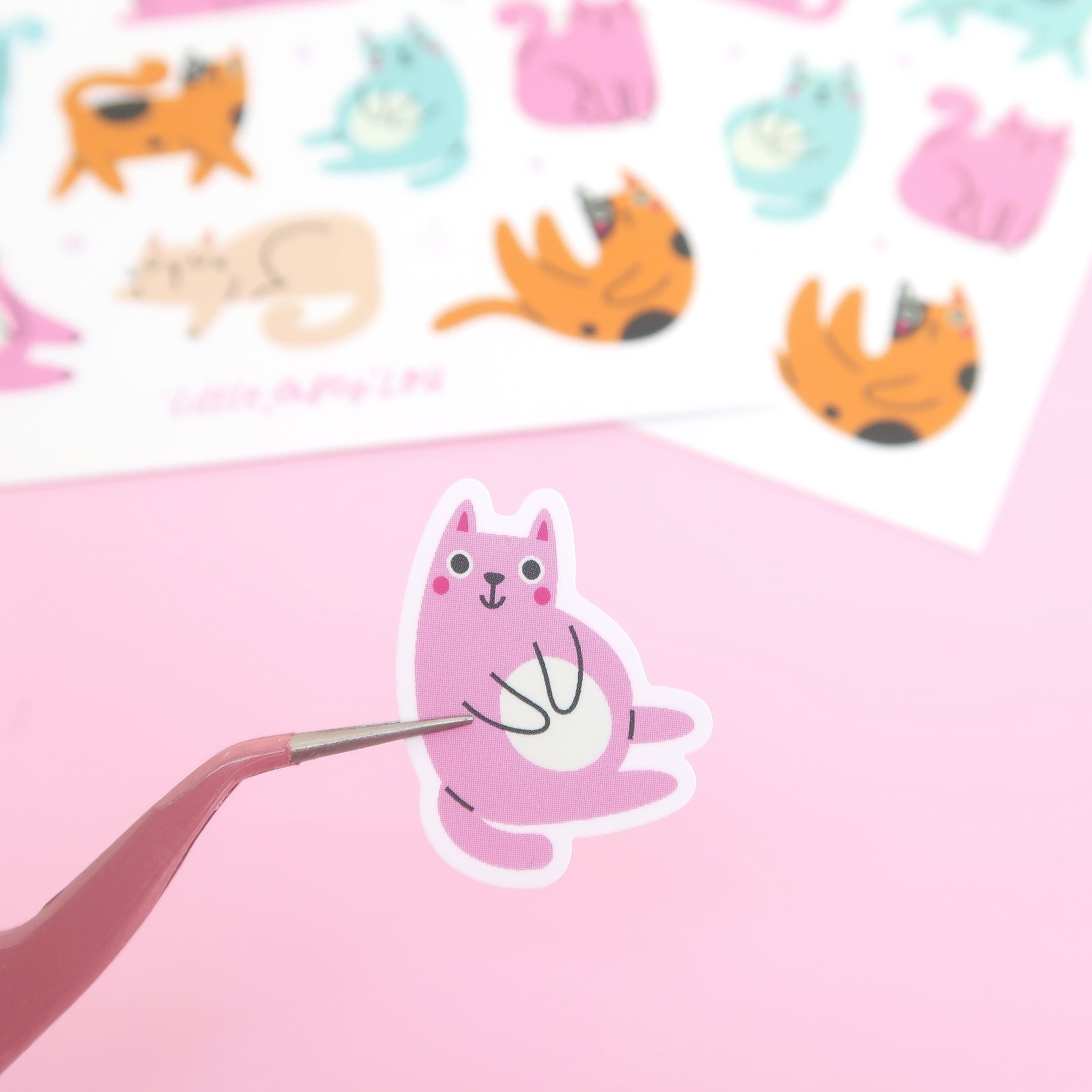 Colorful Cats Stickers (S032) - Little Lefty Lou