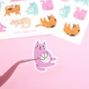 Colorful Cats Stickers (S032) - Little Lefty Lou
