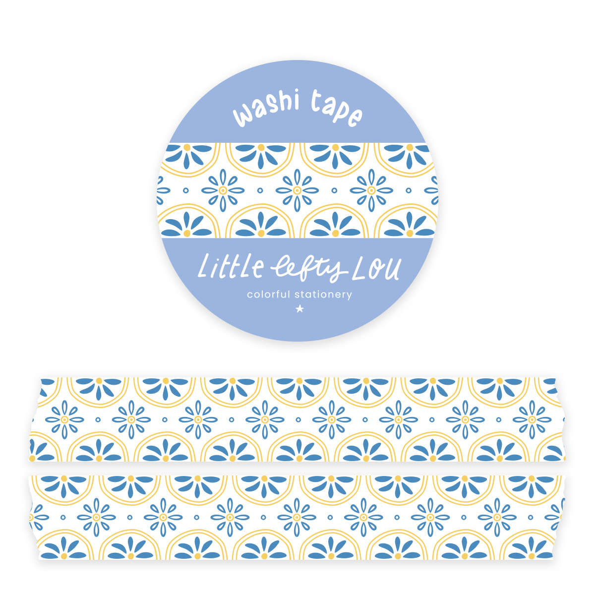 Mediterranean Tiles Pattern Washi Tape - Little Lefty Lou