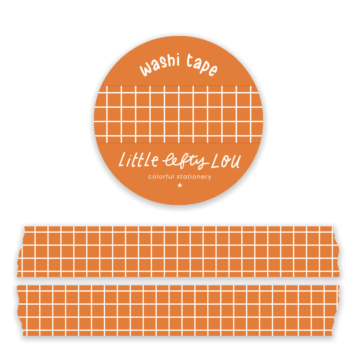 Oranje Grid Washi Tape - Little Lefty Lou