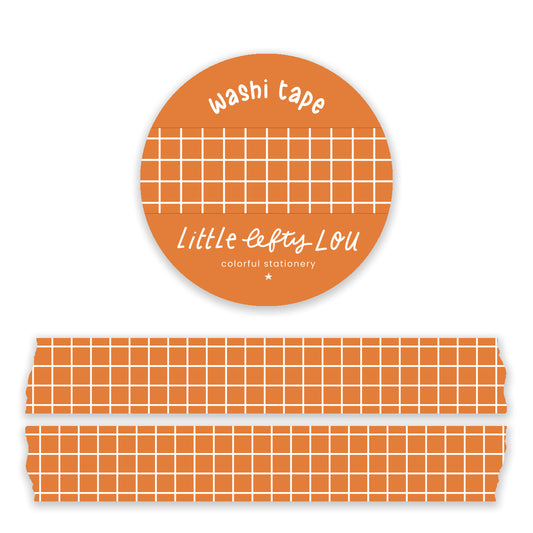 Oranje Grid Washi Tape - Little Lefty Lou