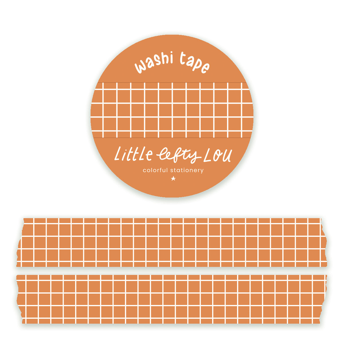Muted Orange Grid Washi Tape