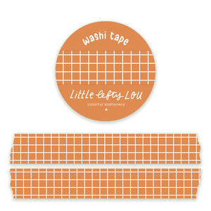 Muted Orange Grid Washi Tape