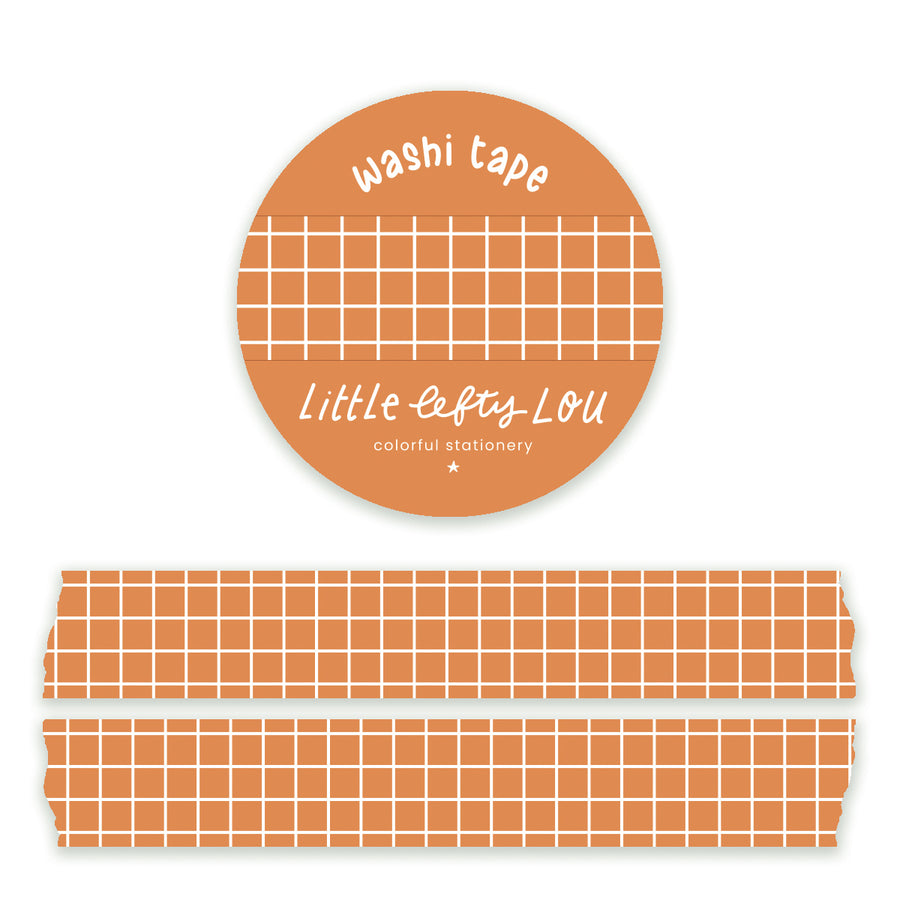 Muted Orange Grid Washi Tape