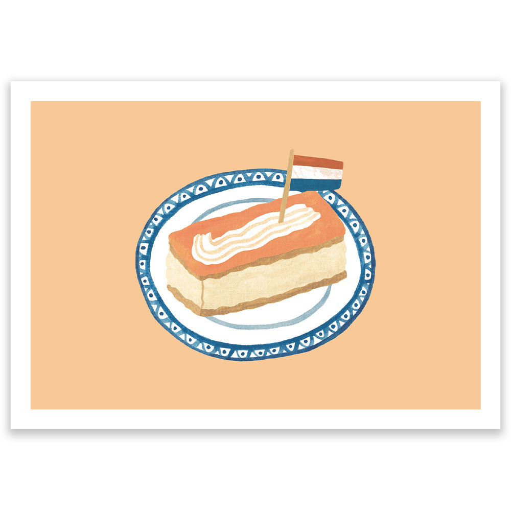 Oranje Tompouce Koningsdag Postcard - Little Lefty Lou