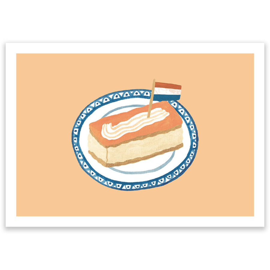 Oranje Tompouce Koningsdag Postcard - Little Lefty Lou