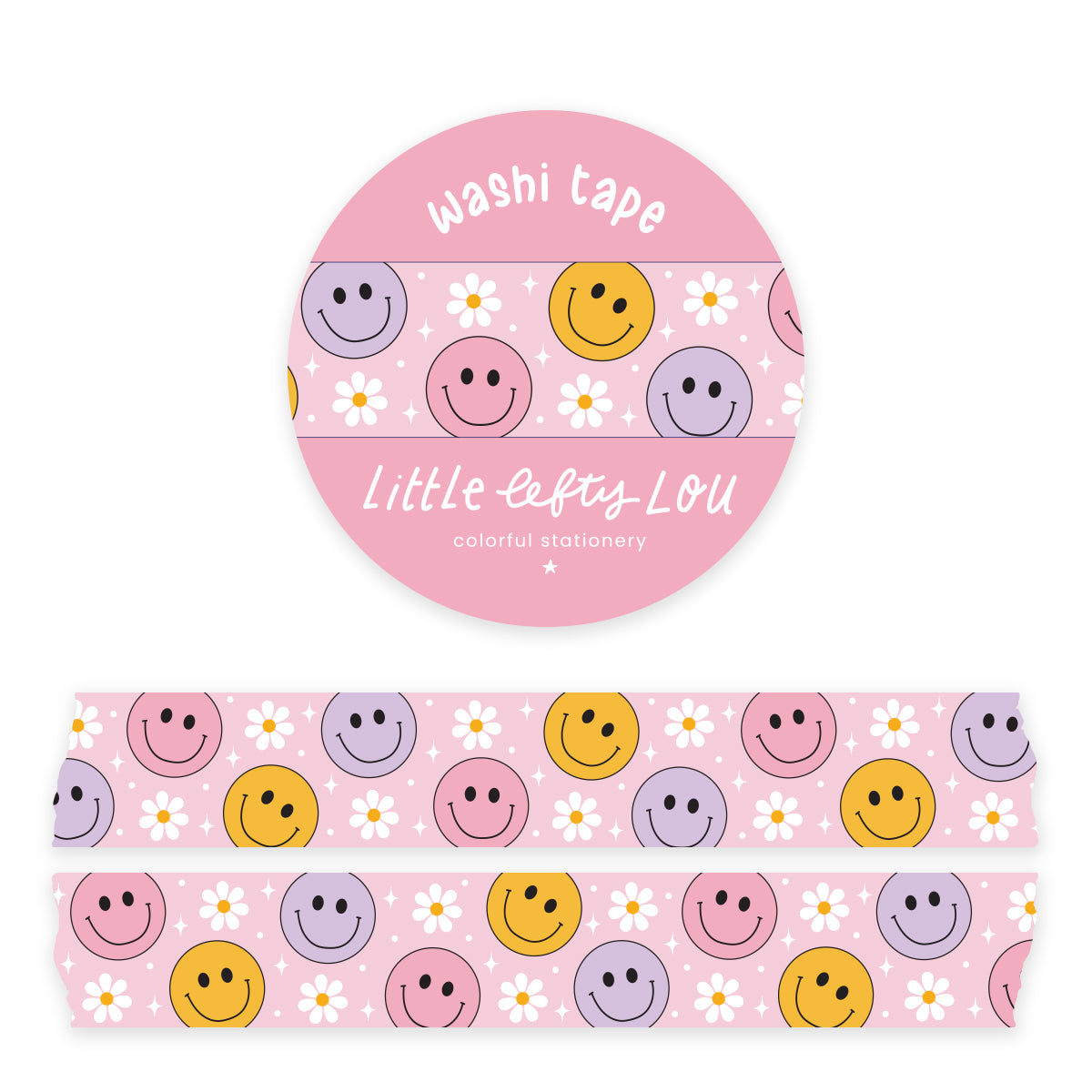 Pastel Smileys Washi Tape - Little Lefty Lou