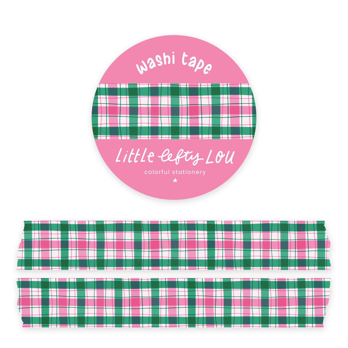 Pink & Green Plaid Washi Tape