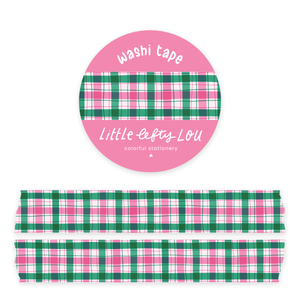 Pink & Green Plaid Washi Tape