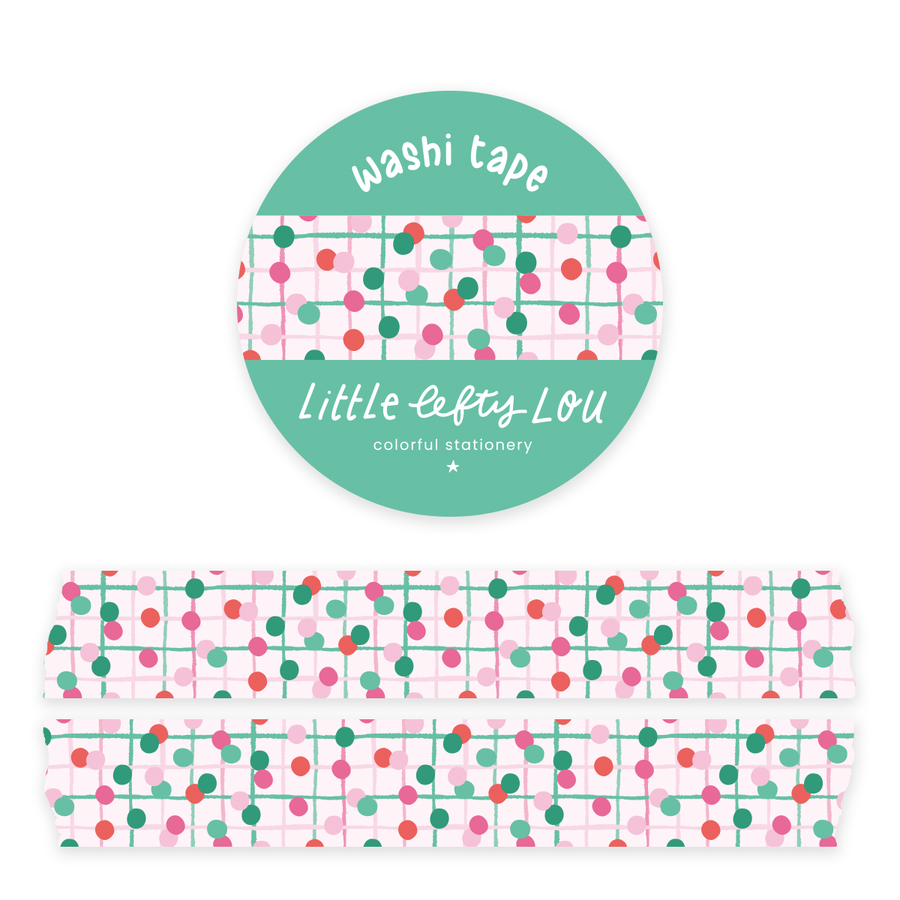 Pink & Green Christmas Confetti Washi Tape