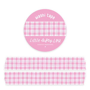 Pink Gingham Washi Tape
