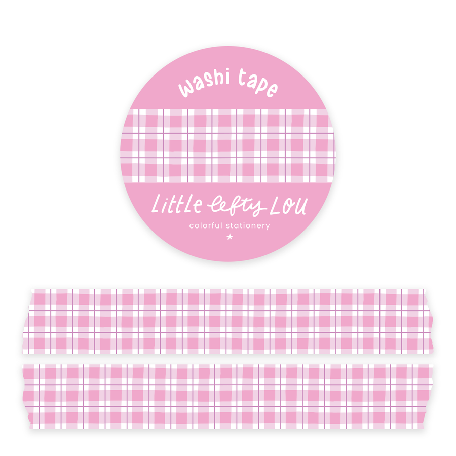 Pink Gingham Washi Tape
