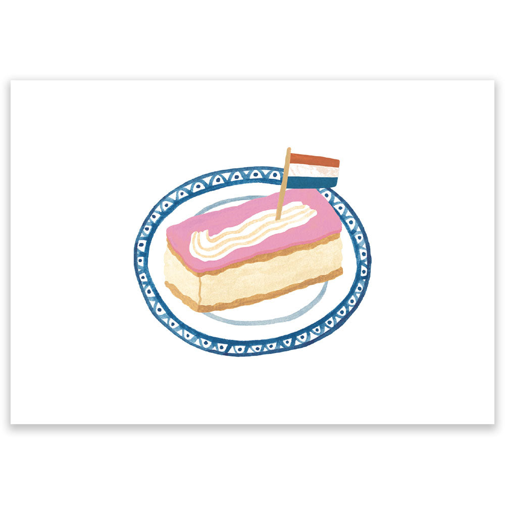 Roze Tompouce Bordje Postcard - Little Lefty Lou