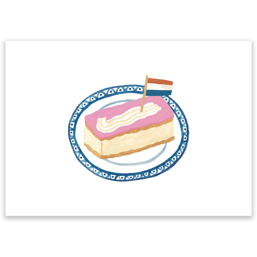 Roze Tompouce Bordje Postcard - Little Lefty Lou