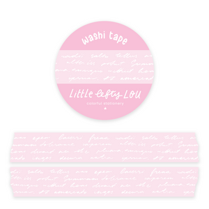 Script Light Pink Washi Tape - Little Lefty Lou