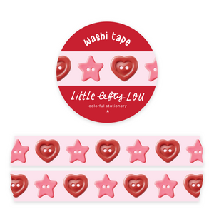 Star And Heart Buttons Washi Tape