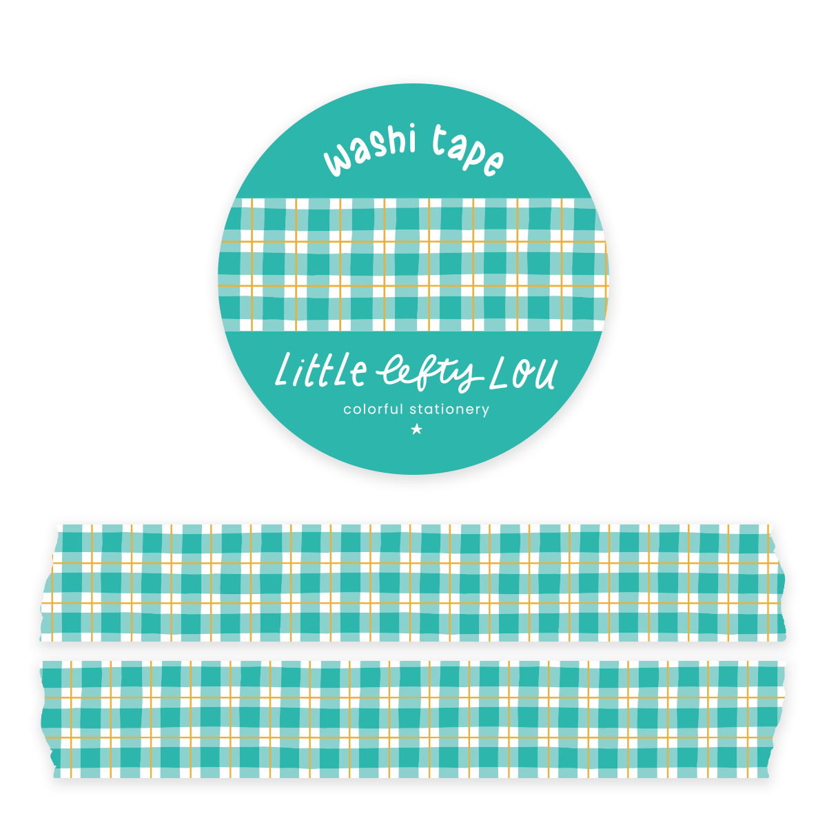 Teal Gingham Washi Tape