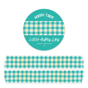 Teal Gingham Washi Tape