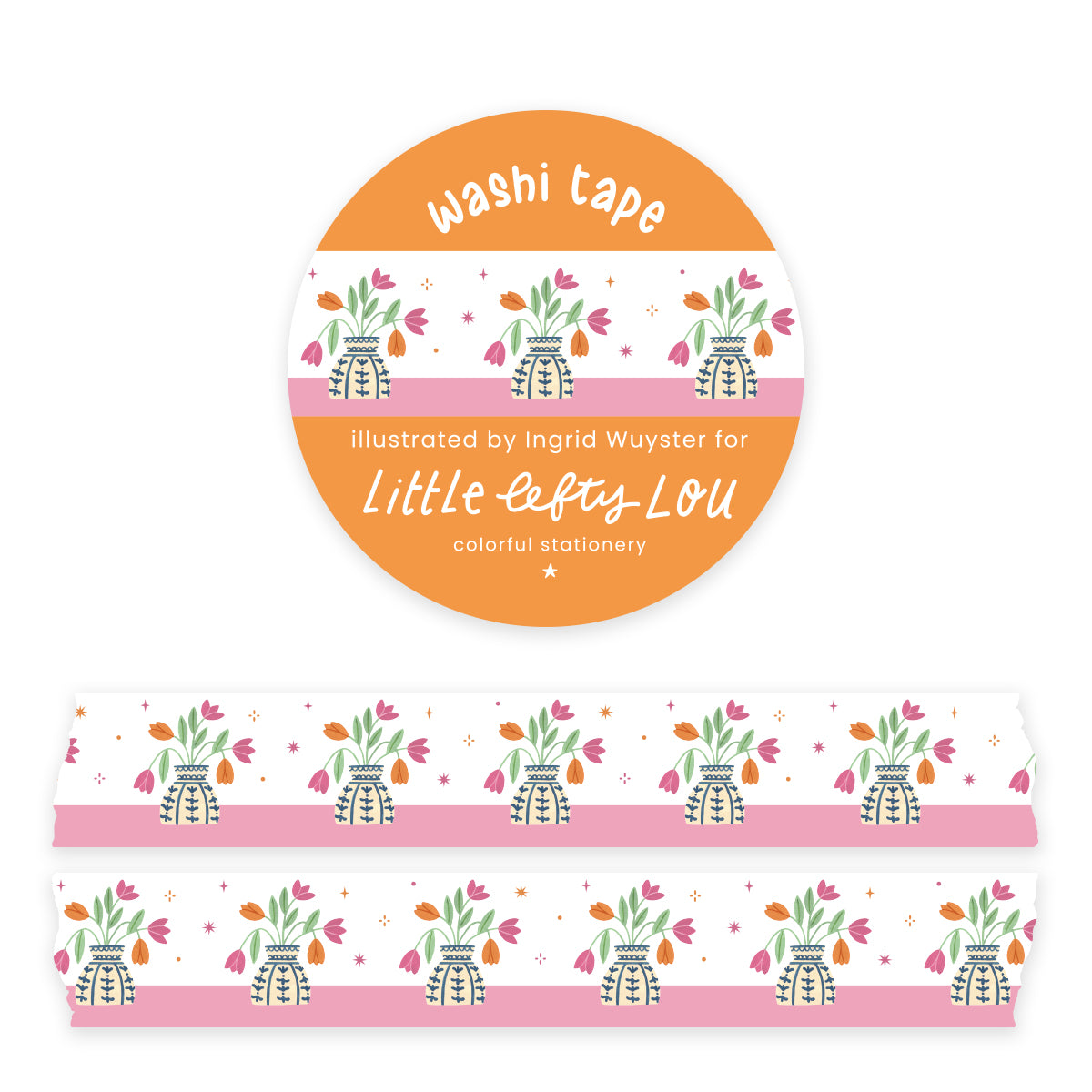 Tulip Vase Washi Tape - Little Lefty Lou