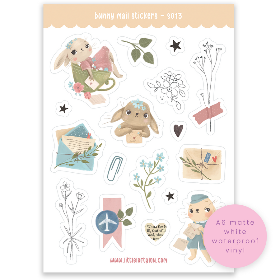 A6 Bunny Mail StickerSheet (S013)