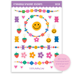 A6 Holo Glitter Friendship Bracelet Sticker Sheet (S028)