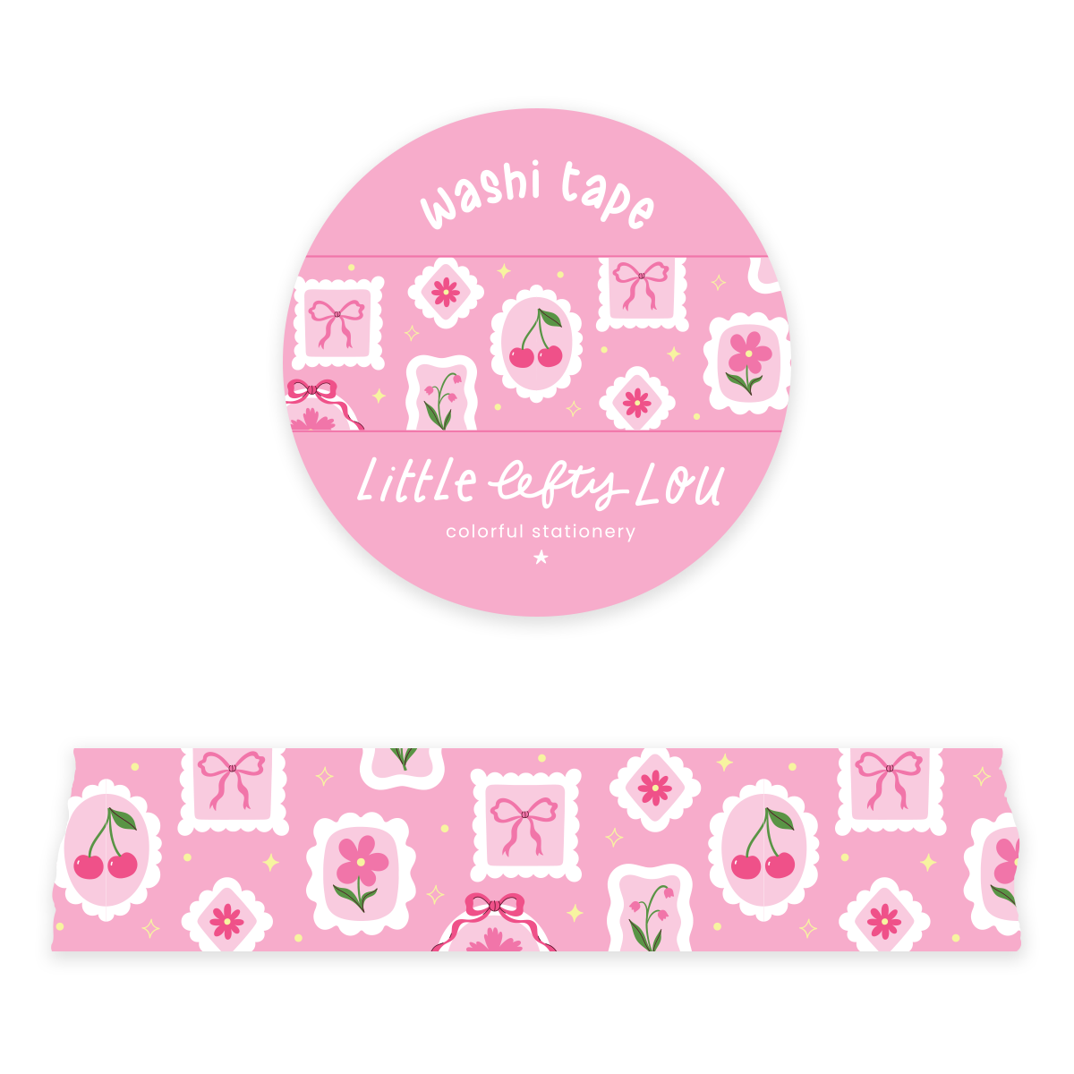 Wide Art Frames On Pink Washi Tape - Little Lefty Lou
