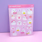 Holo Glitter Pink Ghosties Halloween Stickers (S016)