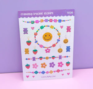 Holo Glitter Friendship Bracelet Stickers (S028) - Little Lefty Lou