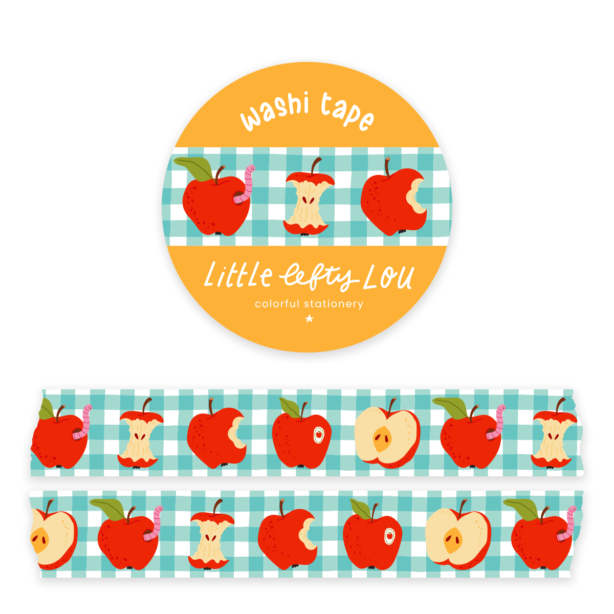 Gingham Apples Washi Tape