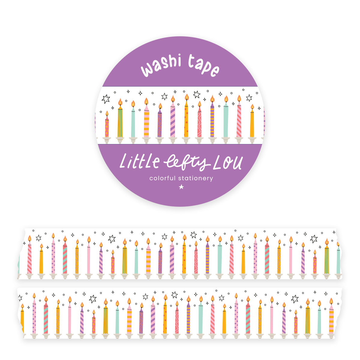 Birthday Candles Washi Tape - Little Lefty Lou