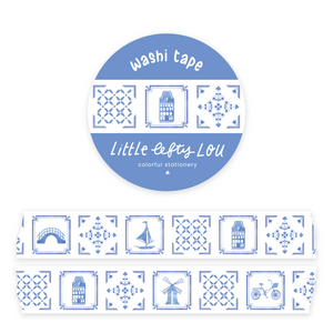 Delft Blue Tiles Washi Tape - Little Lefty Lou